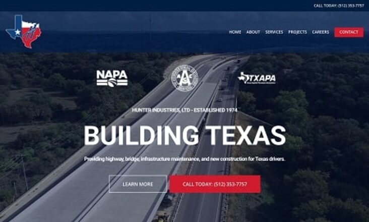 Hunter Industries, Ltd. website homepage designed by Vault Credit Solutions