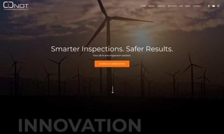 CIC NDT website homepage designed by Vault Credit Solutions
