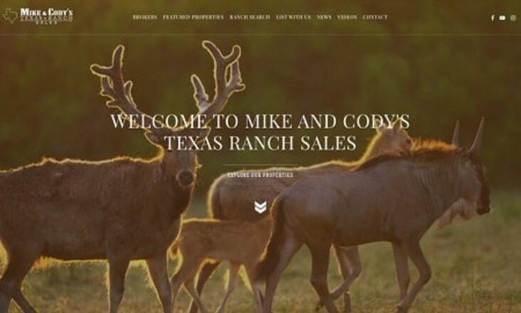 Mike & Cody's Texas Ranch Sales website homepage designed by Vault Credit Solutions