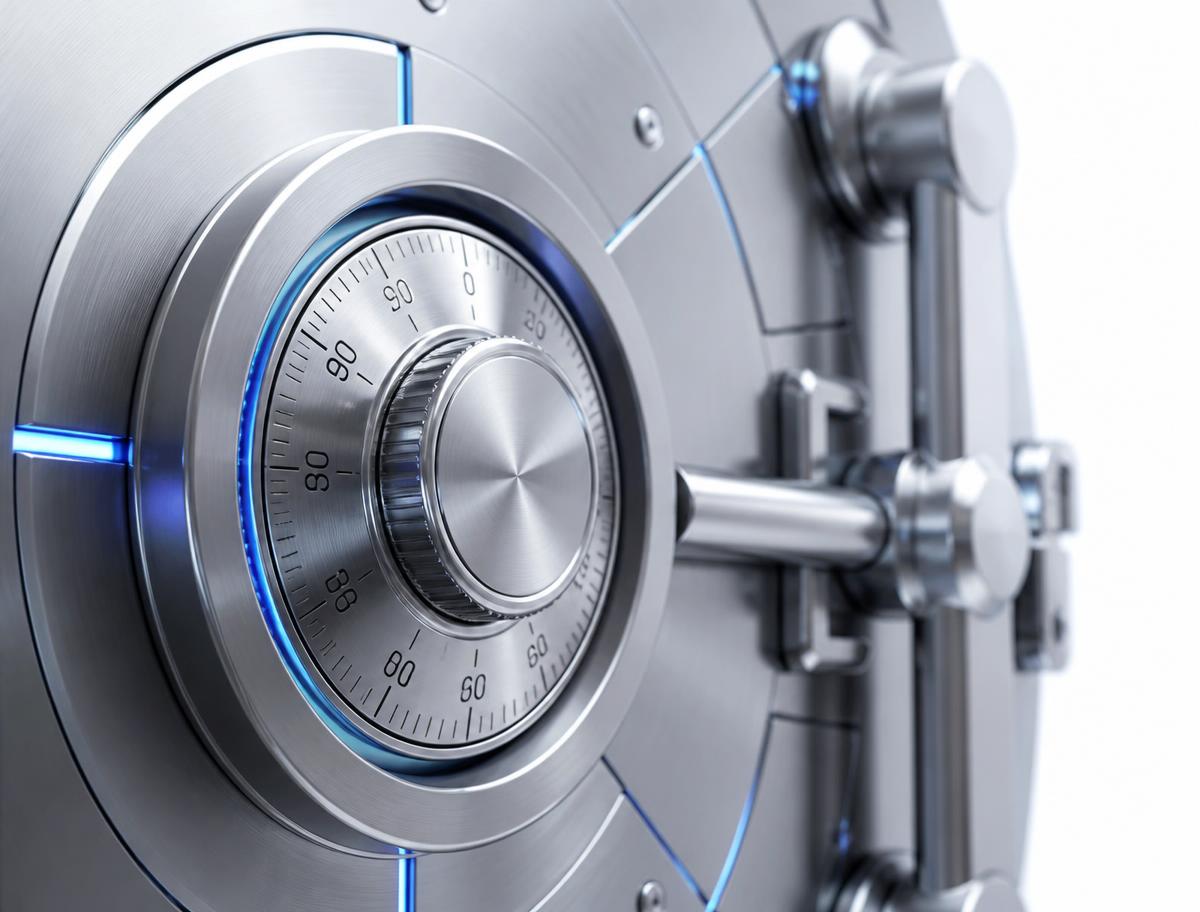 Precision metal vault mechanism representing a well-engineered digital presence